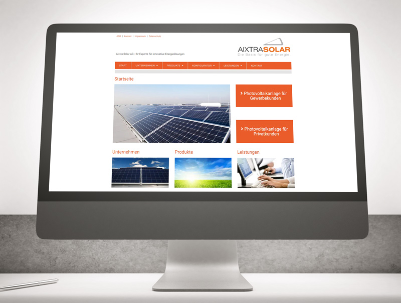 sebastian wiessner werbeagentur aachen - logodesign und webdesign für Aixtra Solar Aachen